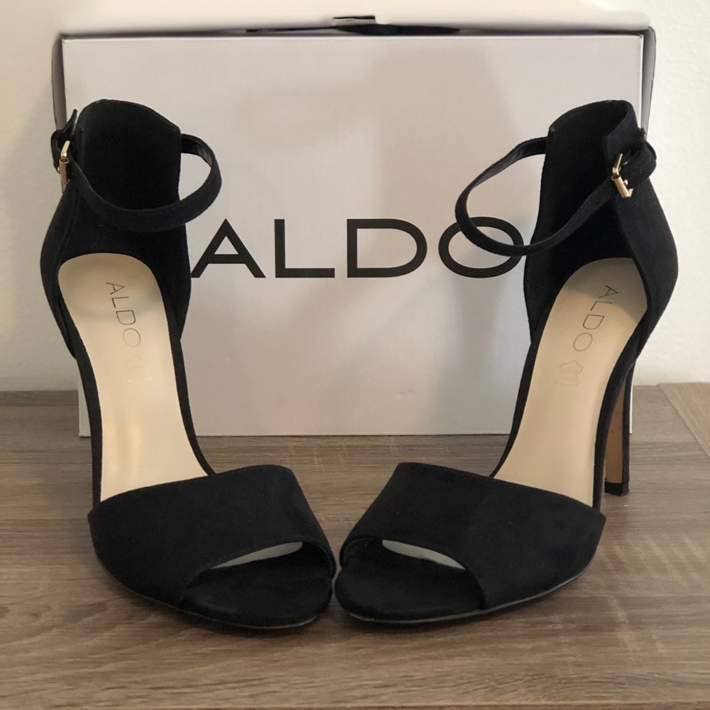 ALDO black suede heels